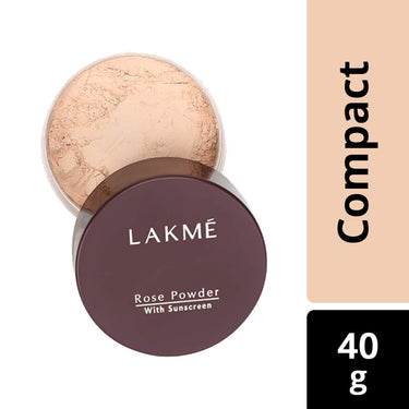 Lakmé Rose Face Powder, Soft Pink, 40g And Lakmé Invisible Finish SPF 8 Foundation, Shade 02, 25ml